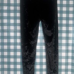 Nike Black Crushed Velvet Nike Leggings with Logo
